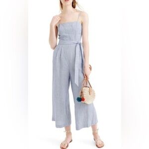 JCrew Linen Striped Jumpsuit